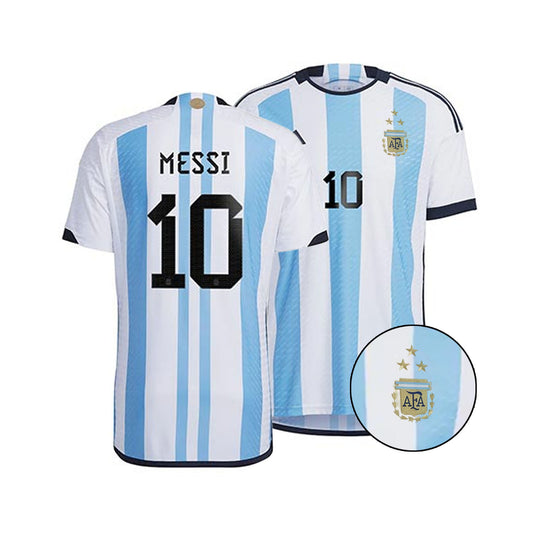 Adidas Argentina 2022 Qatar World Cup Football Home Kit 3 Star